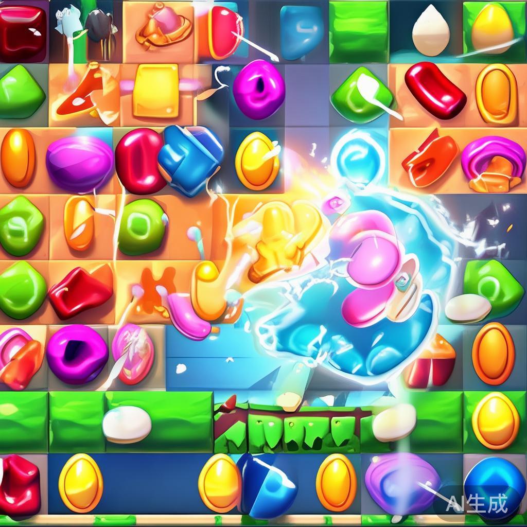 值得一提的是，游戏中引入了多样的特殊糖果和组合，如