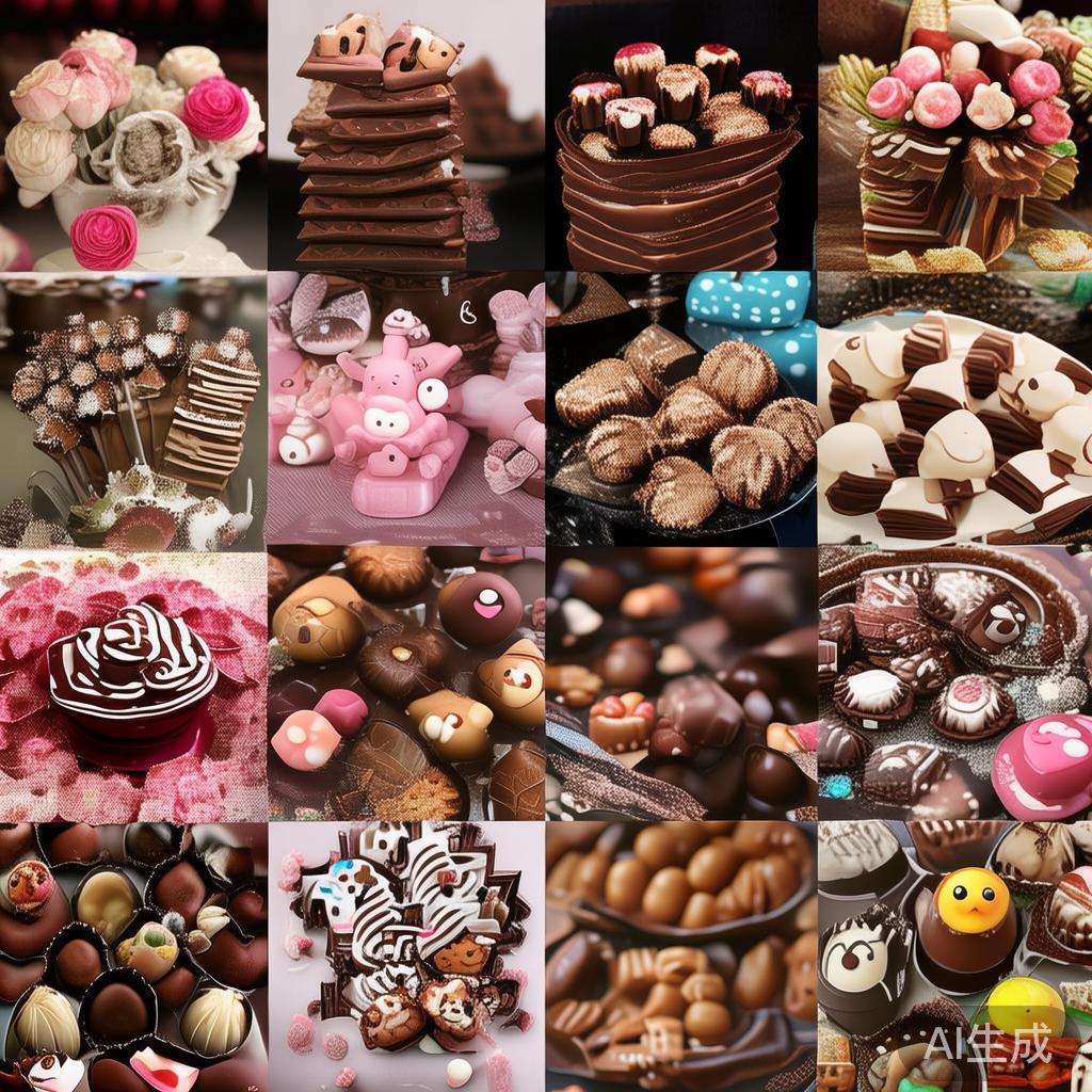 糖果图片不仅反映了巧克力的丰富品类，还体现了设计师