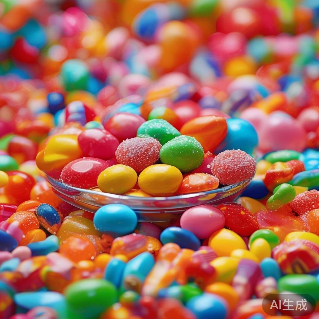在欢快的派对现场，五彩缤纷的糖果成为了最吸引眼球的