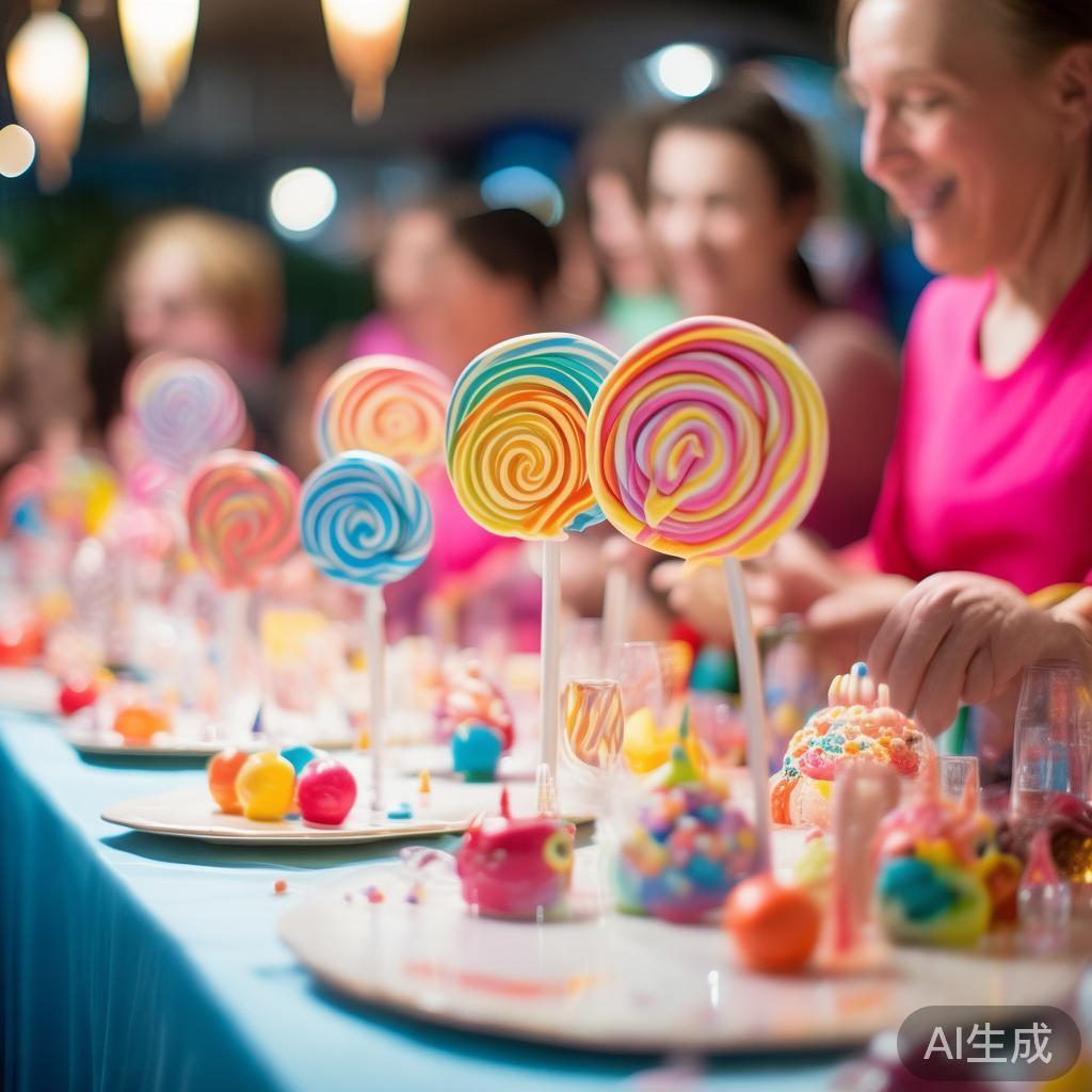 丰富的手工体验是糖果派对的重要特色之一。比如，现场