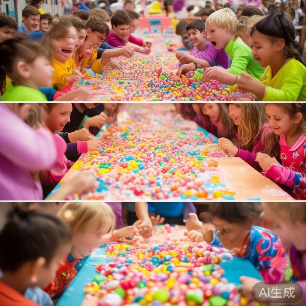 趣味糖果比赛：参与者按照年龄段分组，进行“糖果寻找